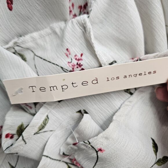 New Tempted Los Angeles Womens XL Cardigan Floral Long Bell Sleeve Kimono - Picture 11 of 14